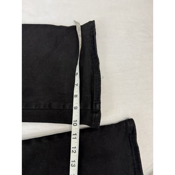 Universal Standard Mid-Rise Flare Jeans Black Wide Leg Flattering Grunge - Picture 7 of 8